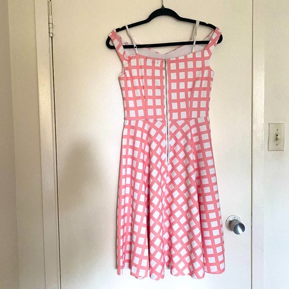 Pink and White Plaid Dress - Picture 3 of 5